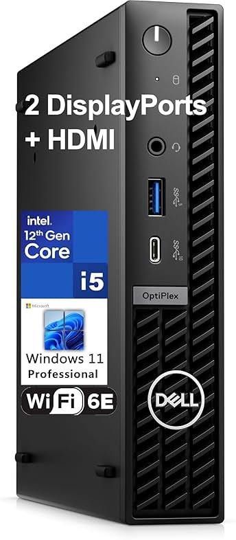 Dell OptiPlex 7020 MFF Mini PC 7000 Micro Form Factor Business Desktop Computer, Intel Hexa-Core i5-12500T, 16GB DDR5 RAM, 512GB PCIe SSD, WiFi6E, 2 DisplayPort + HDMI, Windows 11 Pro - Product Image