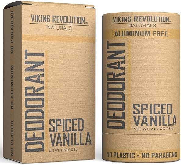 Viking Revolution Spiced Vanilla Deodorant for Men - Deodorant Men Aluminum Free with Shea Butter and Tapioca Starch Mens Deodorant Stain- Free and Baking Soda-Free Natural Deodorant for Men (2.65oz) - Product Image