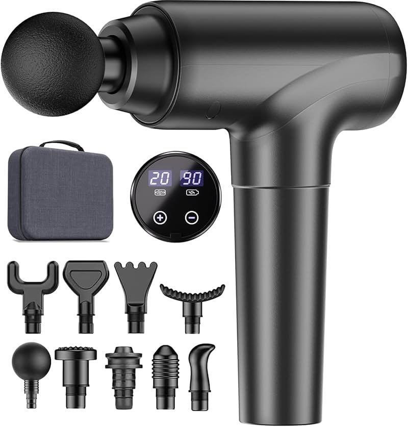 cotsoco Massage Gun, Muscle Massage Gun Deep Tissue Back Massager for Pain Relief, 20 Speeds Handheld Electric Massager Tool with Silent Brushless Motor, Suitable for Gym Office Home Travel - Product Image