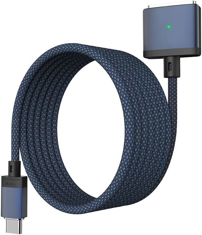 USB-C to Magnetic 3 Cable Compatible with Magsafe Charging Cable for M4 14” 16” MacBook Pro 2024 M3 Pro & Max, MacBook Air 2022 M2, Pro 2023 M2 Pro & Max - 6.6ft - Product Image