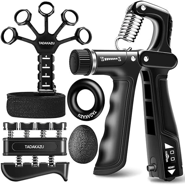 WATMAID Grip Strength Trainer Kits (5 Pack), Forearm Strengthener with Adjustable Resistance, Grip Strength Tester, Finger Strengthener, Hand Gripper Strengthener for Muscle Building Injury Recover - Product Image