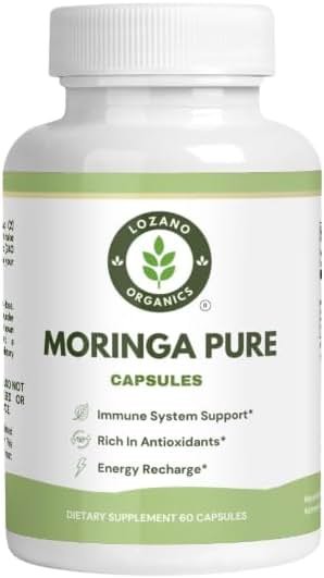 Moringa Powder Capsules - 800mg of Pure Nutrient-Rich Moringa Powder - A Natural Green Antioxidant Superfood - Rich in Essential Vitamins & Amino Acids for Overall Wellness - Product Image
