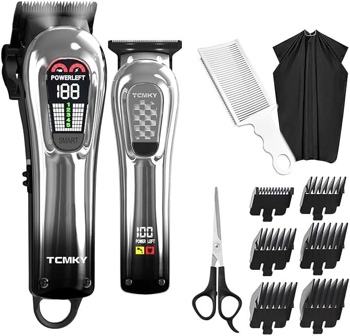 TCMKY Hair Clippers for Men, Professional Clippers and Trimmers Set, Cordless Clippers for Hair Cutting, Beard Trimmer, Barber Clippers, Rechargeable Electric Shaver - Product Image