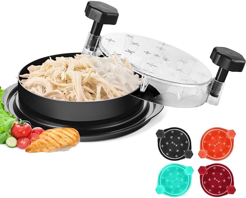 Chicken Shredder Tool Twist: 2026 Pro Food-Grade Visible Meat Shredder with Strong Anti-Slip Base, Ergonomic Handle, Chicken Breast Shredder, Suitable for Pork Beef Chicken - Black - Product Image