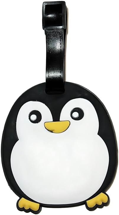 Luggage Tags for Suitcases, Cute Penguin Silicone Luggage Tag with Name ID Card, Suitcase Tags and Bag Tags for Luggage, Carry On, Backpack, School Bag, Kids Teens Adults - Product Image