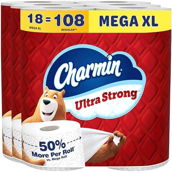 Charmin Ultra Strong Toilet Paper, 18 Mega XL = 108 Regular - Product Image