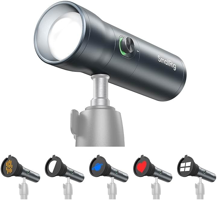 SMALLRIG RGB LED Photography Flashlight, 7500mAh Aluminum Alloy Patterned Ambient Light, 4 Color Fill Light with 20 Patterned Filters, Perfect for Photo, Content Creation Accessories RF10C 4634 - Product Image