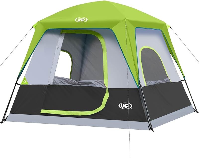 UNP 2/4/6/8 Person Tent, Portable Cabin Tent, Camping Tent 4-Person Easy Set Up, Waterproof with Top Rainfly for Outdoor Camping/Hiking - Product Image