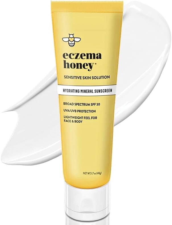 Eczema Honey Hydrating Mineral Sunscreen - Lightweight SPF 30 Sun Cream - Body & Face Sunscreen for All Ages (1.7 Oz) - Product Image