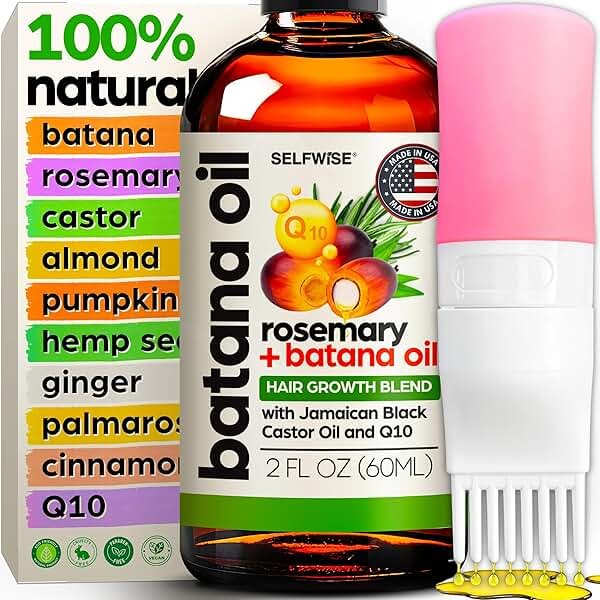 Batana Oil for Hair Growth - 100% Pure, Organic, Cold-Pressed, Unrefined from Honduras by Dr. Sebi - Natural, Vegan for Strong Roots and Thick Hair - Wild Growth for Hair, 2oz | 100% Pure - Product Image
