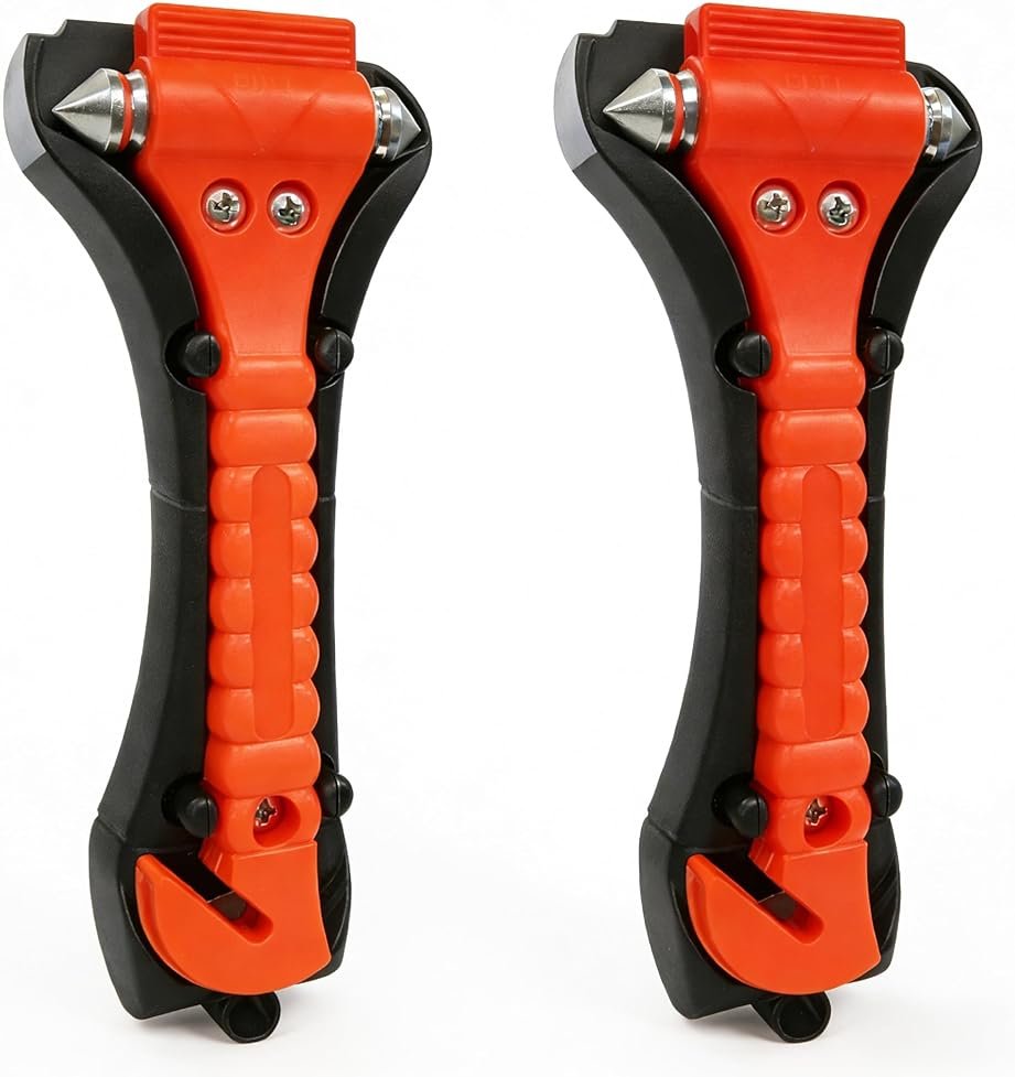 BFXM Car Window Breaker Hammer and Seat Belt Cutter 2-in-1, Car Accessories, Emergency Escape Tool, Safety Glass Breaker, Automotive Safety Essentials, Truck Accessories, 2 Packs - Product Image