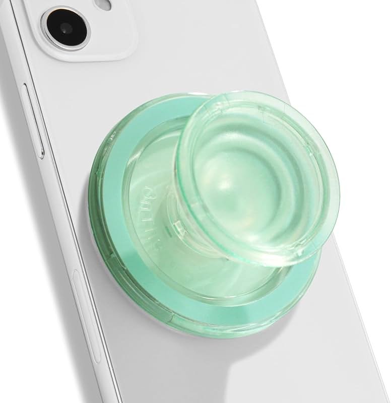 OnTheGrip Compatible with Magsafe Magnetic Authentic Translucent Color Design Collapsible Mobile Phone Grip Stand Holder for Smartphone Tablet Cell Phone Accessory (Mint) - Product Image