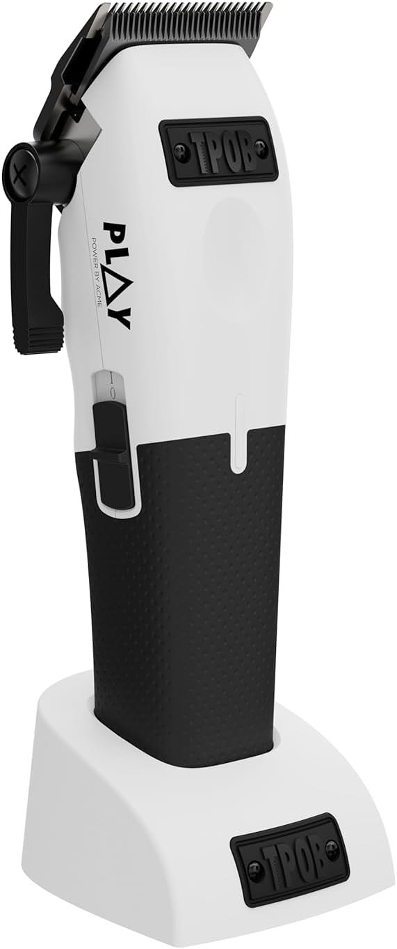TPOB Play Barber Hair Clippers for Men 7500 RPM with Rubber Grips (White) - Product Image