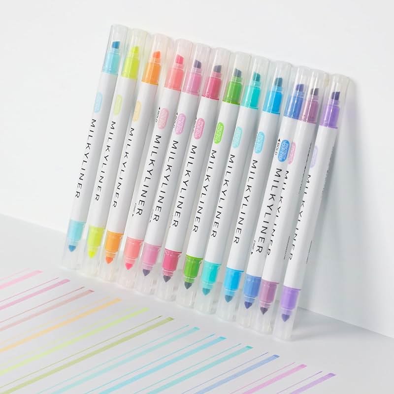 HANKU Pastel Highlighters 12 Pack, Dual Tip No Bleed Bible Highlighters Assorted Colors, Pastel Highlighter Markers for Bible Study Journaling Back to School Office Supplies - Product Image