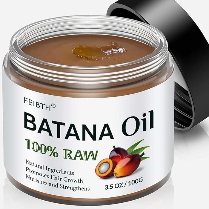 FEIBTH Raw Batana Oil for Hair Growth, Batana Oil Organic for Hair Growth, Batana Oil for Hair Growth Dr Sebi Organic, Prevent Hair Loss and Enhances Hair Thickness, 100g., White - Product Image