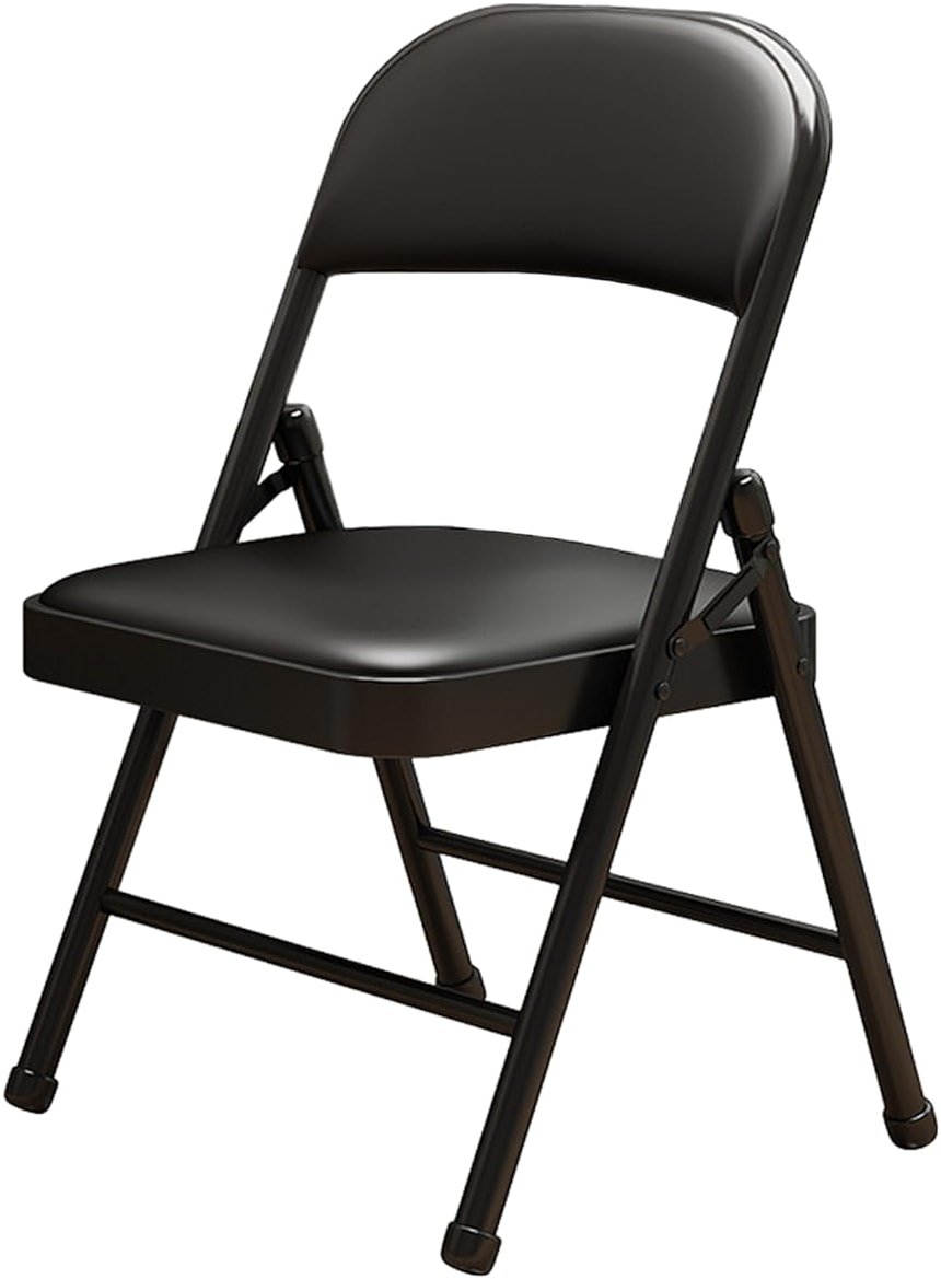 KAOCHA 1 Pack Bulk Folding Chairs with Padded Cushion, Single Black Steel Metal Frame Foldable Chair for Indoor and Outdoor, Portable Stackable Commercial Seat for Bedroom Patio Party Event - Product Image