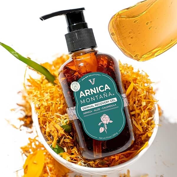 JANE VINE Arnica Gel For Face, Arnica Cream and Bruise Cream to Soothe with Aloe and Calendula for Face and Body, Menthol Free, Alcohol Free, 7oz Pump - Product Image