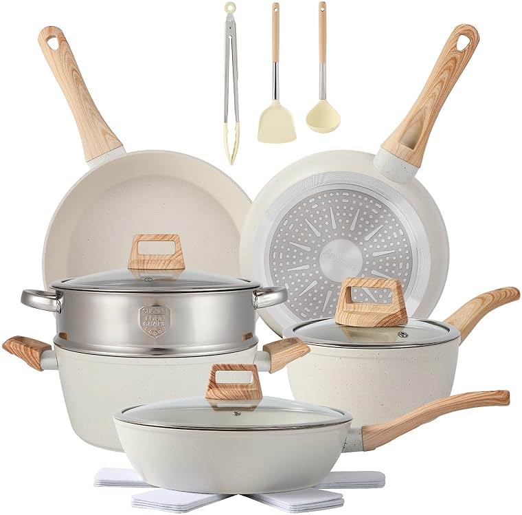 16PCS Pots and Pans Set Non Stick Cookware Set Nonstick with Cooking Set - Product Image