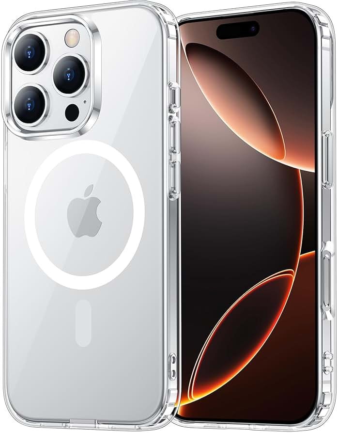 Temdan for iPhone 16 Pro Max Case Clear, Compatible with Magsafe, Anti-Yellowing, Military-Grade Protection, Shockproof Slim Magnetic Phone Case Cover, Transparent - Product Image