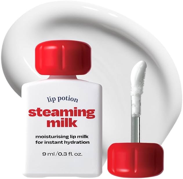 alternative stereo Steaming Milk Lip Balm | Hydrating Non-Sticky Lip Primer for Dry Cracked Lips | Smoothing Base with Vitamin E & Green Tea Seed Oil (0.3 Oz) - Product Image