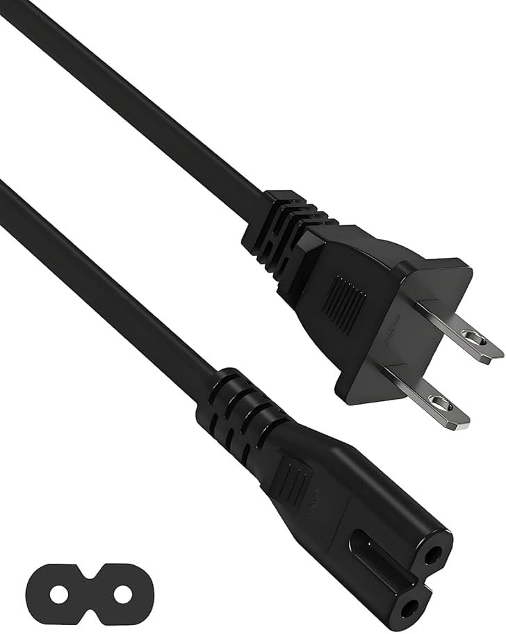2 Prong AC Power Cord for JBL PartyBox 310 320 120 110 710 1000 On-The-Go Speaker, ONN Large Party Speaker 100008736 Replacement Charger Cable 6Feet - Product Image