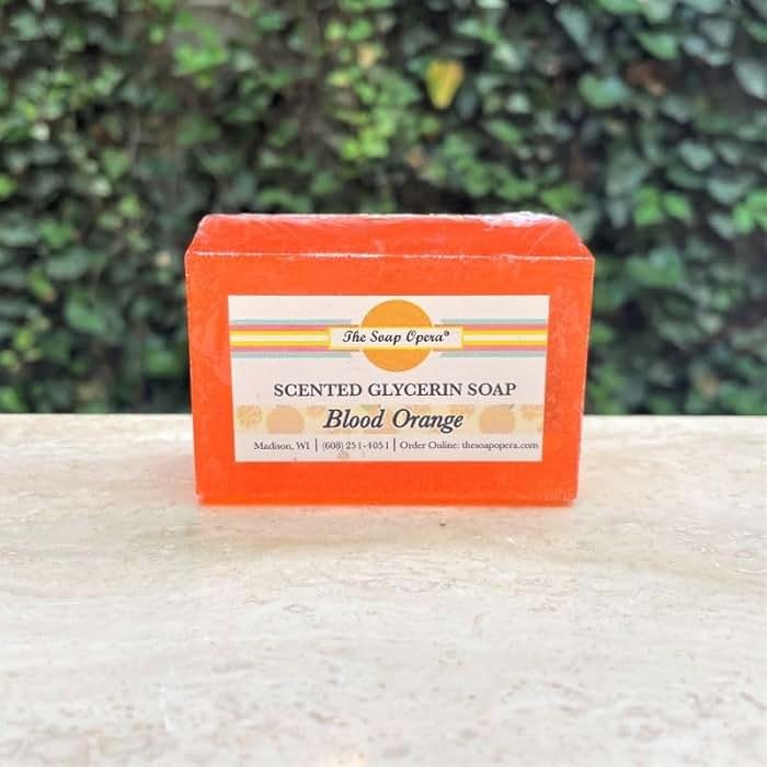 The Soap Opera Handcrafted Glycerin and Shea Butter Bar Soaps Pack of 3 (4.25 oz) bars, Assorted Scents and Colors (Blood Orange) - Product Image