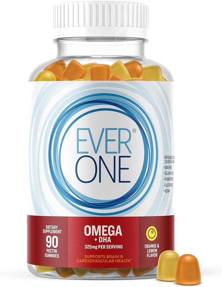 Omega Fish Oil Gummies for Adults and Teens with DHA - Support Brain and Cardiovascular Health Supplement - Vegan, Gelatin Free, GMO Free - Delicious Orange and Lemon Flavored with Omega 3, 6, and 9 - Product Image
