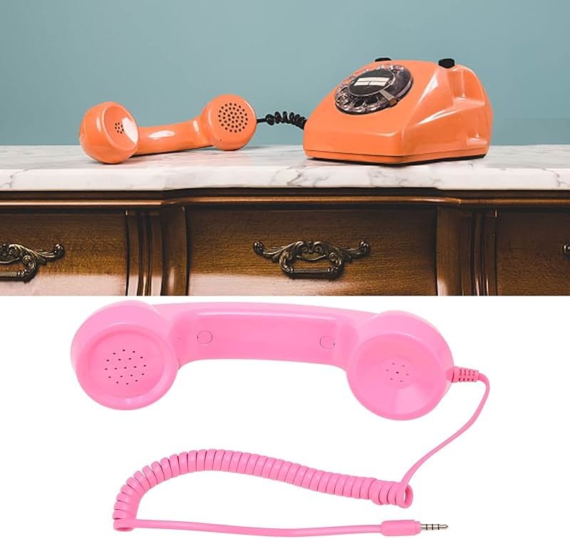 EIMSOAH Vintage Retro Telephone Handset with 3.5mm Jack Old Style Phone Receiver for Mobile Phone Computer Laptop (#1) Old School Phone Headset for Videobooth Teléfonos Analógicos y DECT - Product Image