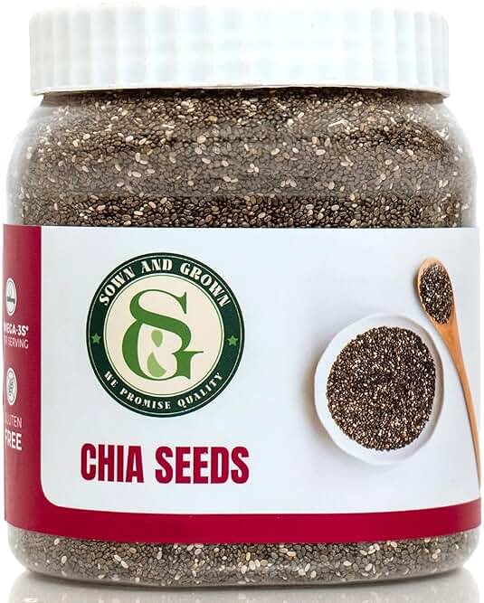 Sown-and-Grown Chia Seeds- 2 lbs, 32Oz | Omega-3, Non-GMO, Keto Friendly, Source of Fiber and Chia Seeds for Weight Management - Product Image