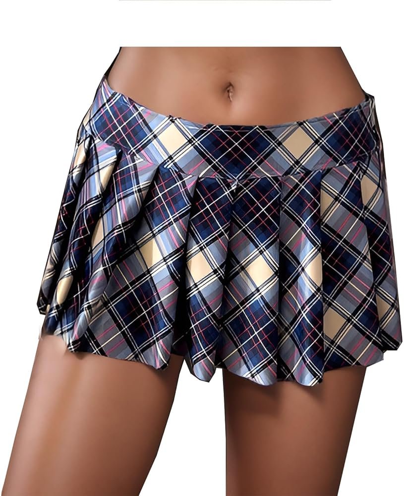 Mini Pleated Skirts for Women Mini Plaid Skirt Schoolgirl Skirt Cheerleader Skirt - Product Image