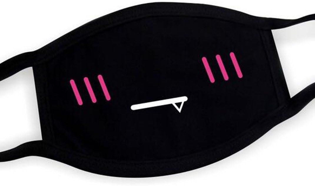 Suplove Unisex Cartoon Mouth Mask Reusable Face Masks 2 Pack Washable Cotton Face Protection for Adult Teens (2, Black11) - Product Image