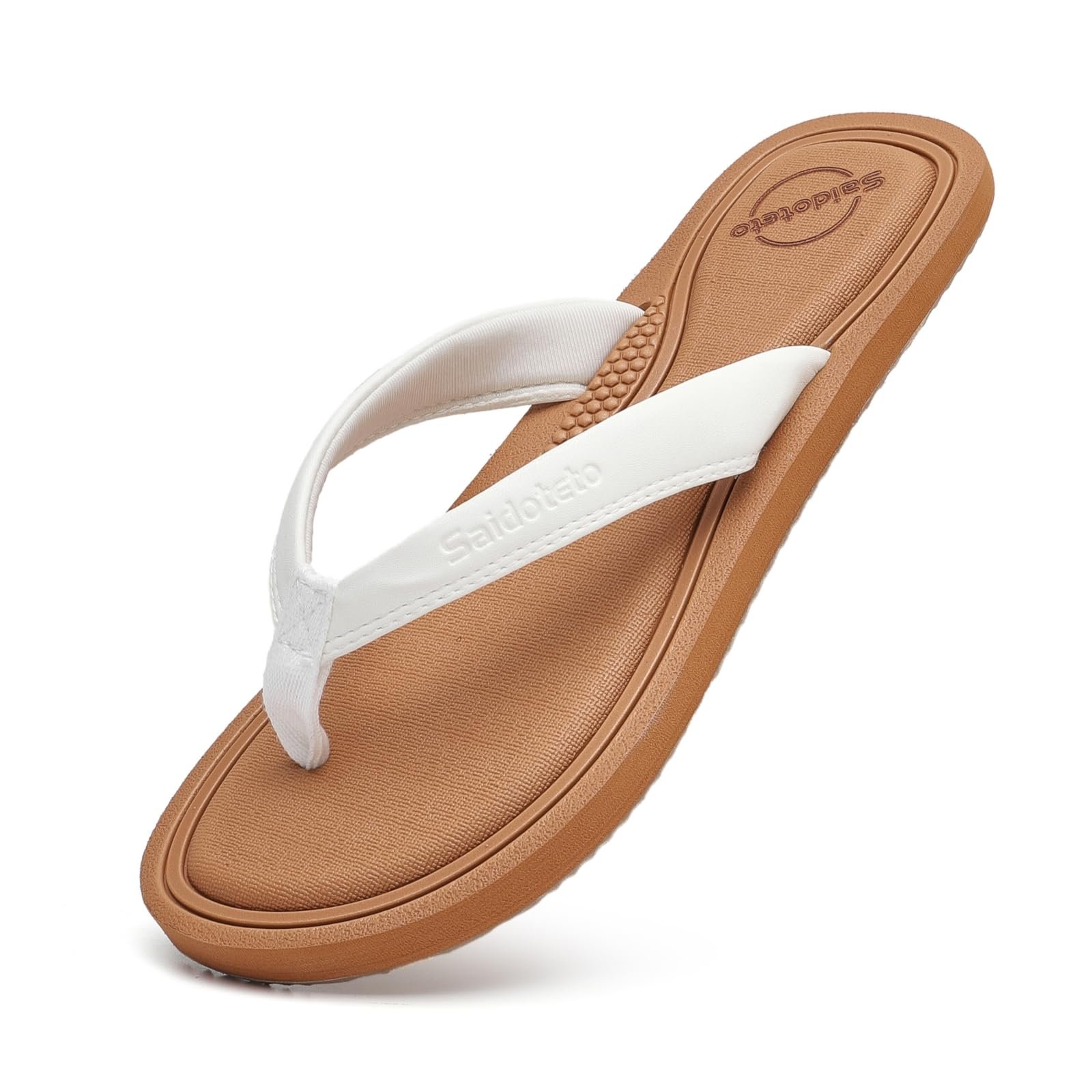 Saidoteto Women's Yoga Mat Flip Flops - Comfortable Lightweight Slip-On Sandals with Soft Thong Strap, Arch Support, and Quick-Drying, Water-Friendly Design for Summer & Beach - Product Image