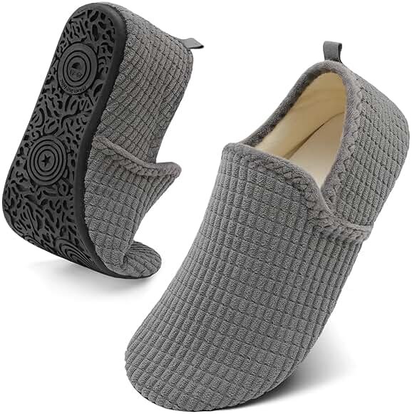 Spesoul Slippers for Women Men Furry Indoor House Shoes Soft Rubber Sole Slipper Socks Slip On House Slippers for Bedroom Home Office Travel Yoga - Product Image