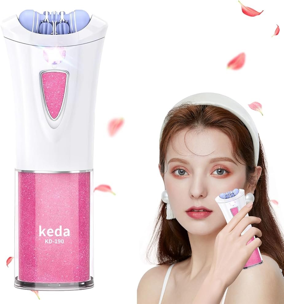 Mini Epilator - Hair Remover for Women, Full Body Smooth Glide Epilator, with LED Light for Precision, Portable Electric Lady Shaver for Face, Armpits, Arms, Bikini, and Legs - Product Image