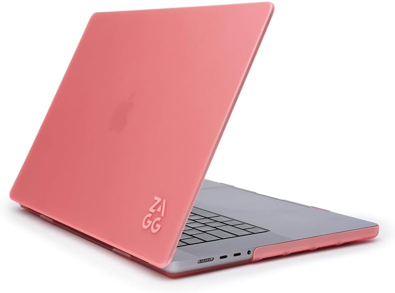 ZAGG MacBook Protection MacBook Air 13" M5/M4/M3/M2 Case – Premium Two-Piece Hard-Shell Snap-on Cover with Rubberized Non-Slip Grips, Durable, Lightweight, Scratch-Resistant, Frosted Finish, Pink - Product Image