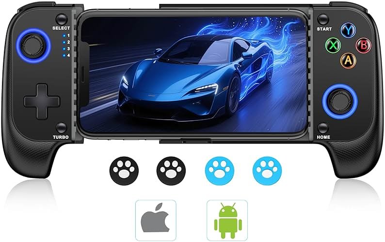 MystNova Wireless Phone Controller for iPhone & Android - Mobile Gamepad with Hall Effect Joysticks, Compatible with Xbox/PS5/Steam Link/Cloud Gaming, Ergonomic Design, Long Battery Life - Product Image