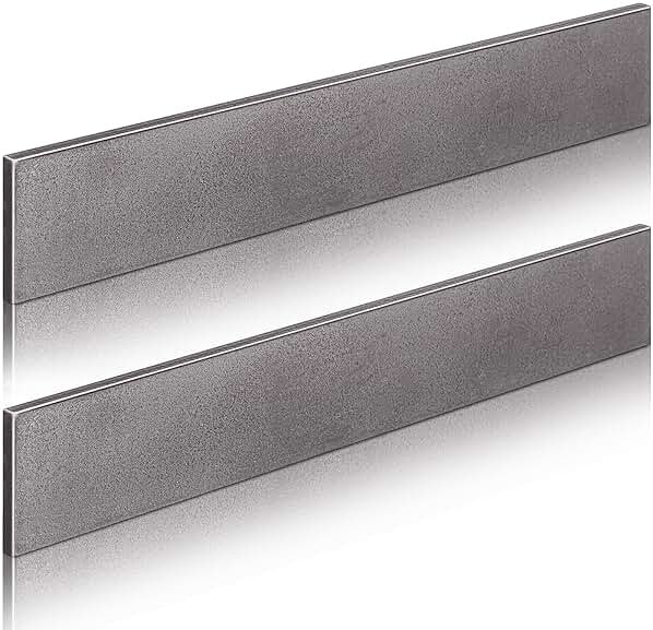 Hicarer 2 Pcs 2 x 1/4 x 12 Inch Steel Flat Bar Metal Stock Hot Rolled Steel Plate Solid Plain Metal Flat Bar Stock - Product Image