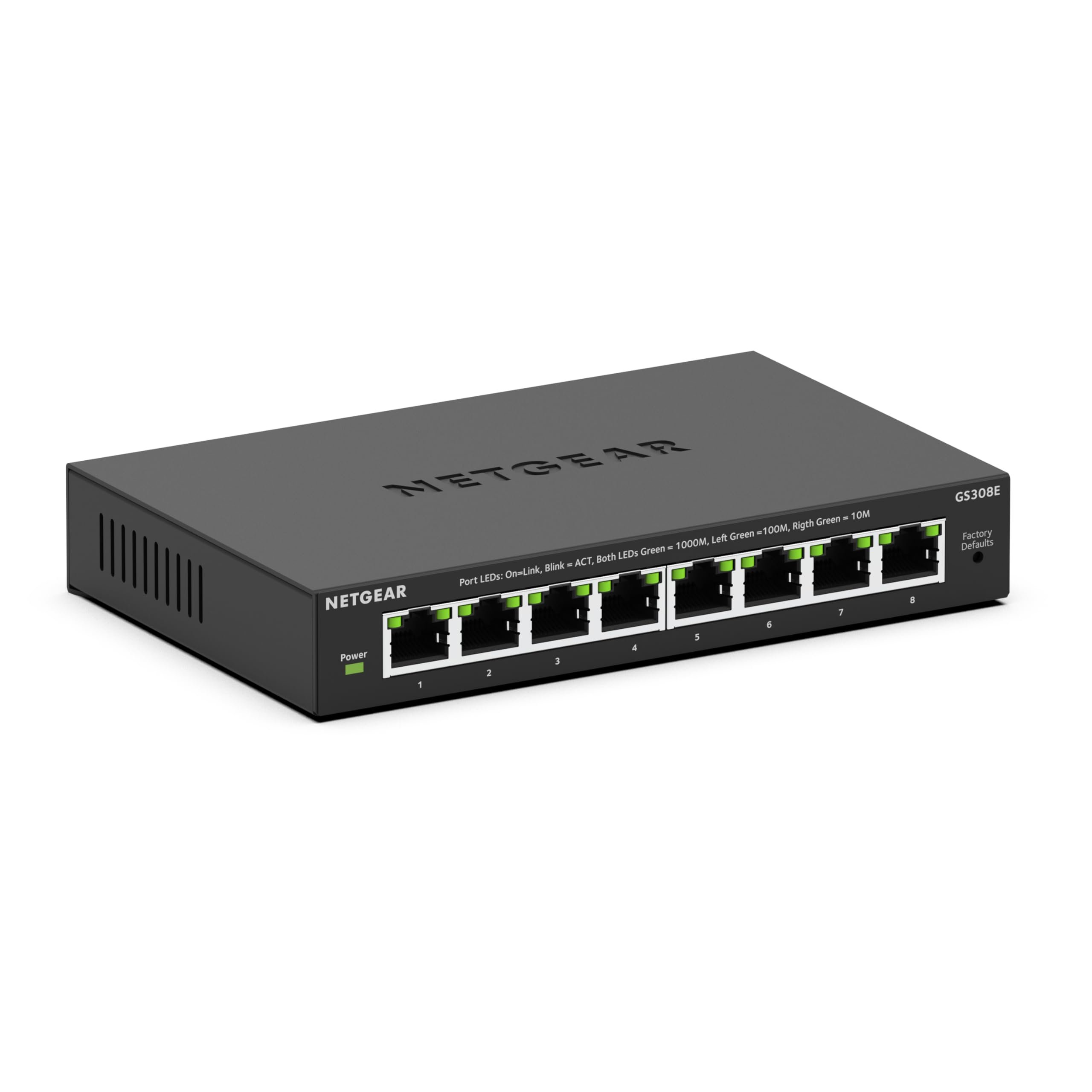 NETGEAR 8-Port Gigabit Ethernet Easy Smart Managed Essentials Switch (GS308E) - Desktop or Wall Mount, Home Network Hub, Office Ethernet Splitter, Silent Operation - Product Image
