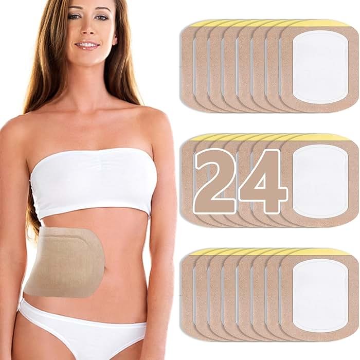 Castor Oil Pack Wrap, Castor Oil Patches Disposable, Organic Cotton Self-Adhesive Pads, Portable Anti Leakage No Wash - Product Image