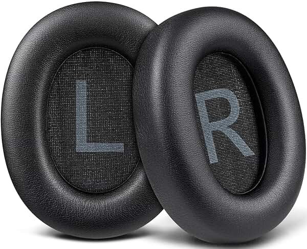 SOULWIT Earpads for TOZO HT2/HT3 Headphones, Ear Pads Cushions with Softer Protein Leather, Noise Isolation Foam - Black - Product Image