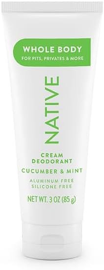 Native Whole Body Deodorant Cream Contains Naturally Derived Ingredients, Deodorant for Women & Men | 72 Hour Odor Protection, Aluminum Free with Coconut Oil and Shea Butter | Cucumber & Mint - Product Image