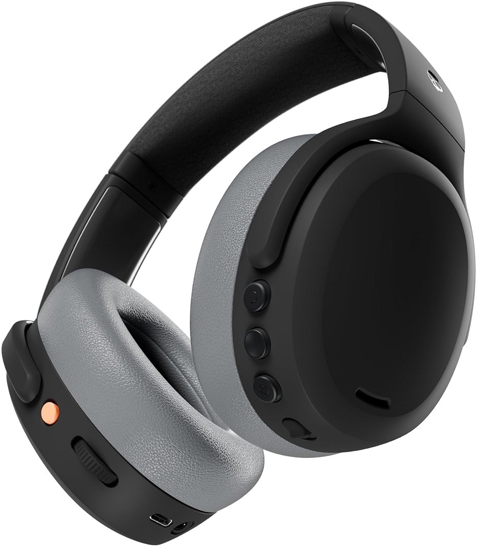 Skullcandy Crusher ANC 2 Wireless Over-Ear Bluetooth Headphones with Multi-Sensory Bass, Active Noise Cancelling, Up to 60 Hours Battery, Microphone for iPhone Android - Black/Asphalt - Product Image
