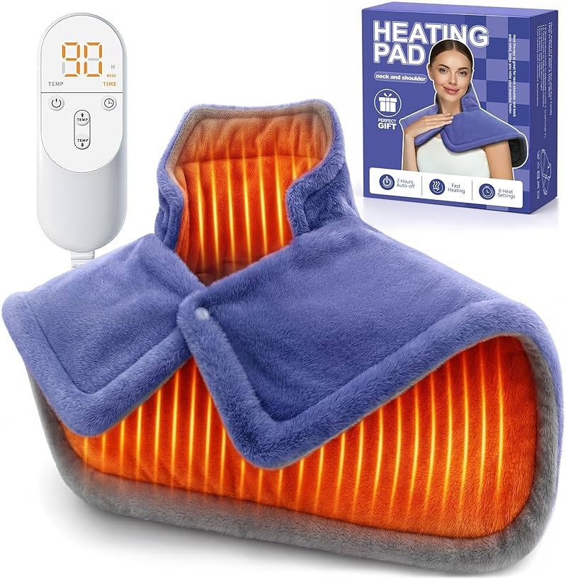 Mothers Day Gifts for Mom, Heating pad for Neck, Back, Shoulder, 3X Deeper Pain Relief, Ideal Gifts for Women, Wife, Fathers Day, Christmas, Birthday, 4 Auto-Off, Machine Washable, 6 Heat Settings - Product Image