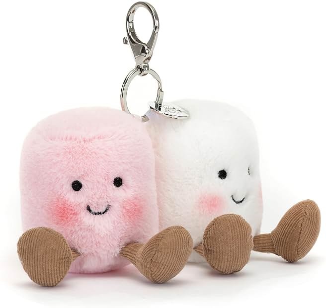 Jellycat Amuseables Pair of Marshmallows Bag Charm, 3.5 inches - Food Plush Keychain - Great Gift Idea - Product Image