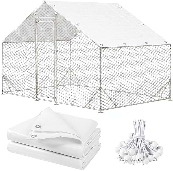 Chicken Coop Cover,11.48 * 6.23 FT Cover for Chicken Run Large Metal Chicken Coop Pen - Product Image