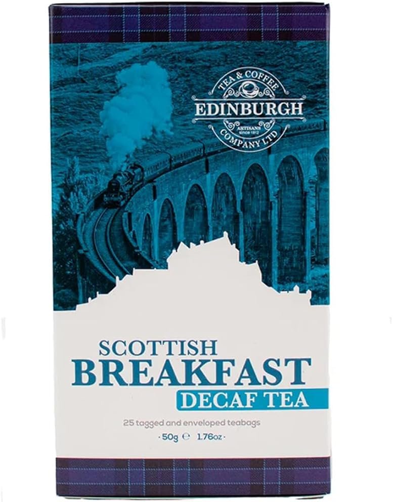 Edinburg Tea & Coffee LTD Decaffeinated Breakfast Black Tea Scottish Breakfast Blend Hot Drink 25 Tea Bags - Product Image