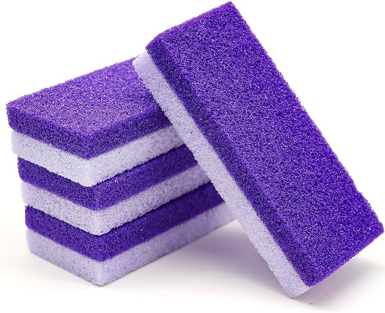 lenpestia Foot Pumice Stone 4 Pack Pedicure Stone for Feet Pumice Sponge for Feet Callus Remover and Scrubber Double Sided Pedicure Foot Pumice Stone for Feet and Heels Callus and Dead Skins (Purple) - Product Image