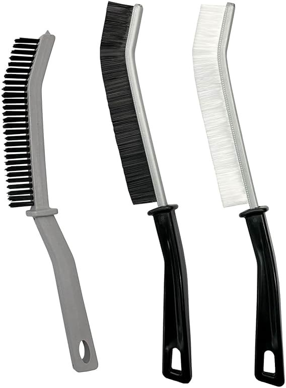 Crevice Cleaning Brush, Hard-Bristled Gap Scrub Brush, Toilet Gap Cleaning Brush Tool, for Scrub Small Spaces, Kitchen, Bathroom, Corner, Grout, Sink, Window Tracks, Hinges, 3pcs - Product Image
