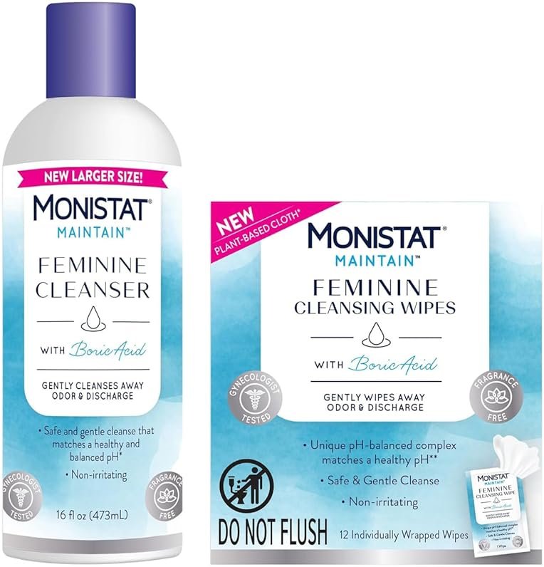 Monistat Boric Acid Feminine Cleanser, (1 Wash & 1 Cloth) (Variety Pack) - Product Image
