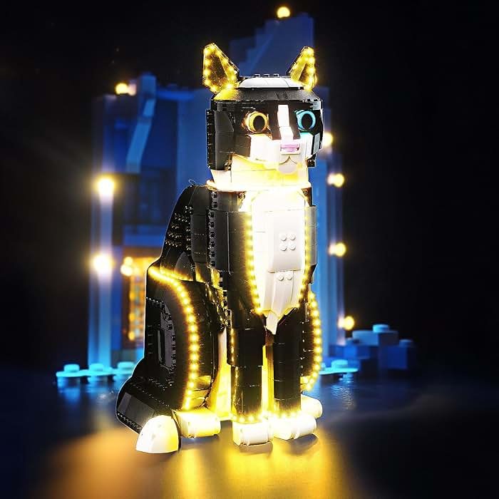 BRICKSHINING LED Lighting Compatible with Lego Tuxedo Cat 21349, Light Kit Compatible with Lego 21349, Giving Light to Model, NOT Included The Model Set(Classic Edition) - Product Image